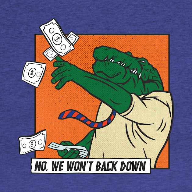 Vintage We Won't Back Down // Florida Blue & Orange Comic Swamp Alligator by SLAG_Creative